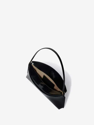 Jacquemus Le Calisso Black Shoulder Bag With Engraved Snap Button In Leather In Black