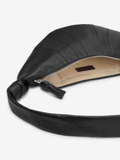 Lemaire Medium Croissant Leather Bag In Black