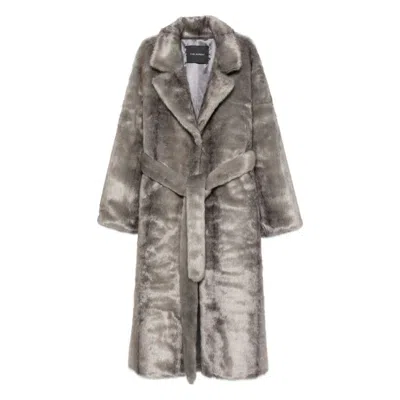 Thelaurent Faux Fur Coat In Gray