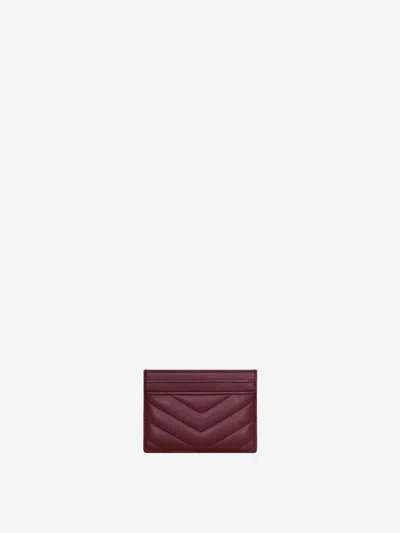 Saint Laurent Quilted Cassandras Card Holder Accessory In Brown