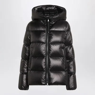 Moncler Hooded Long Sleeve Puffer Jacket In Black