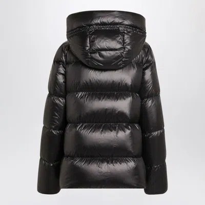 Moncler Hooded Long Sleeve Puffer Jacket In Black