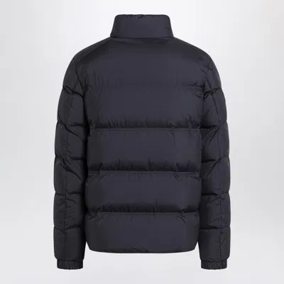 Moncler Puffer Jacket With High Collar And Quilted Design In Blue
