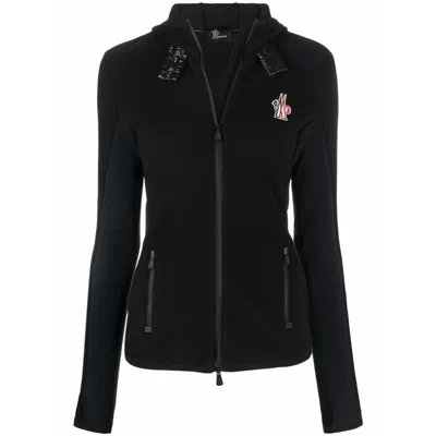 Moncler Zipped Fleece Jacket In Black