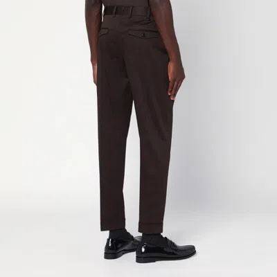 Pt Torino Essential Slim Chino Pants In Brown