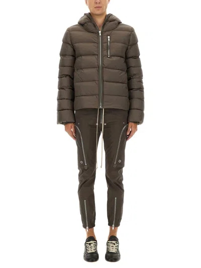 Rick Owens Gimp Padded Down Jacket In Re-nylon In Gray