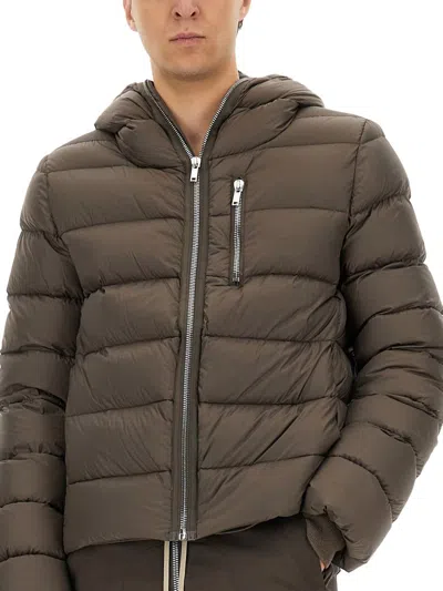 Rick Owens Gimp Padded Down Jacket In Re-nylon In Gray