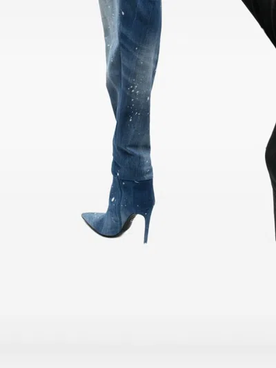 Dsquared2 Denim Heel Boots In Blue