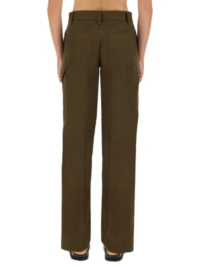 Tory Burch Green Cotton Trouser In Green