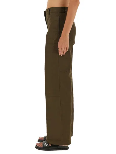 Tory Burch Green Cotton Trouser In Green
