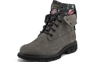 Timberland (wmns)  Lucia Way 6 Inch Waterproof Roll Top Boots 'grey And Floral' In Gray
