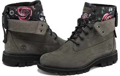 Timberland (wmns)  Lucia Way 6 Inch Waterproof Roll Top Boots 'grey And Floral' In Gray