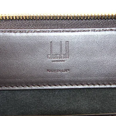 Pre-owned Dunhill Camel Dark Brown Pvc Leather Clutch Bag Document Case ()