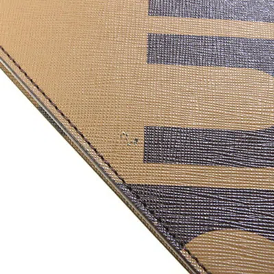 Pre-owned Dunhill Camel Dark Brown Pvc Leather Clutch Bag Document Case ()