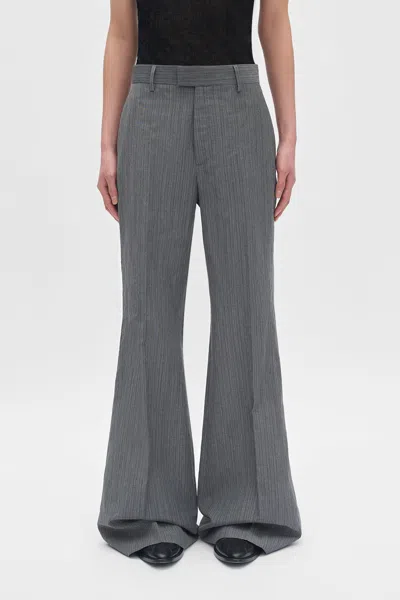 Ann Demeulemeester Marcelino Comfort Trousers With Metal Buckle Belt In Gray