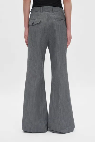 Ann Demeulemeester Marcelino Comfort Trousers With Metal Buckle Belt In Gray