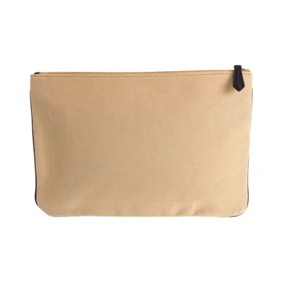 Pre-owned Fendi Beige Canvas Clutch Bag Pouch ()