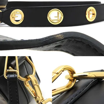 Pre-owned Fendi Black Brown Coated Canvas Leather Shoulder Bag ()