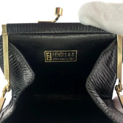 Pre-owned Fendi Black Canvas Coin Purse/coin Case ()