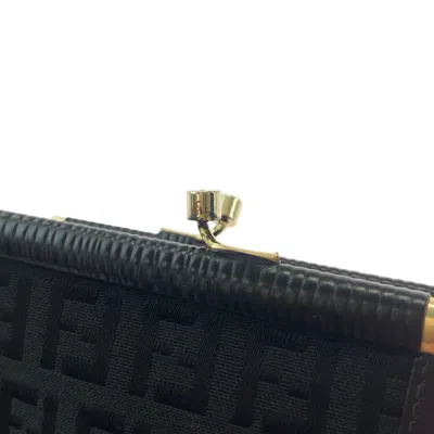 Pre-owned Fendi Black Canvas Coin Purse/coin Case ()