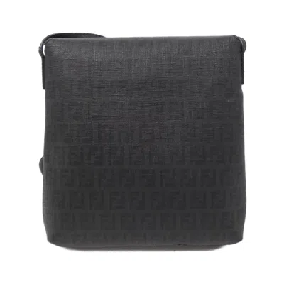 Pre-owned Fendi Black Coated Canvas Shoulder Bag ()
