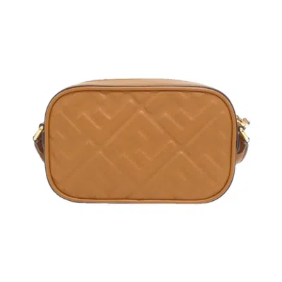 Pre-owned Fendi Brown Gold Brown Leather Shoulder Bag ()
