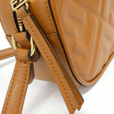 Pre-owned Fendi Brown Gold Brown Leather Shoulder Bag ()