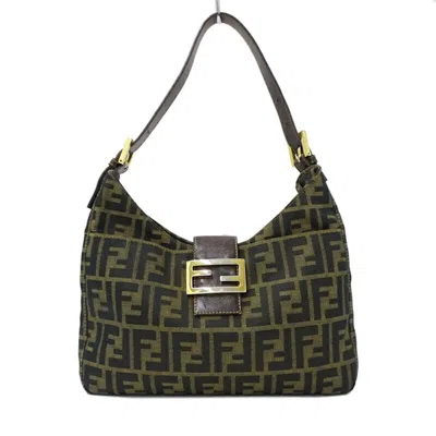 Pre-owned Fendi Brown Khaki Canvas Shoulder Bag ()
