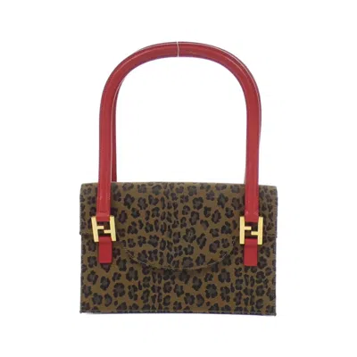 Pre-owned Fendi Brown Red Color Canvas Shoulder Bag ()