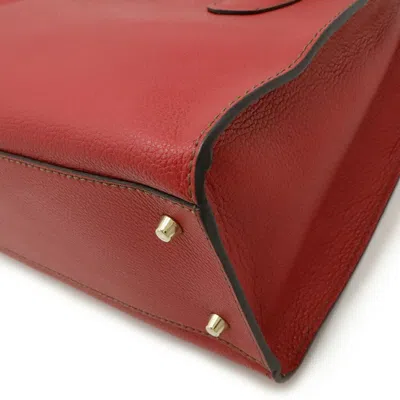 Pre-owned Furla Red Color Leather Handbag Shoulder Bag ()