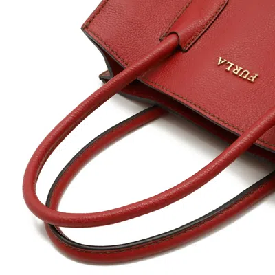 Pre-owned Furla Red Color Leather Handbag Shoulder Bag ()