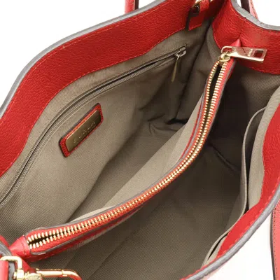 Pre-owned Furla Red Color Leather Handbag Shoulder Bag ()