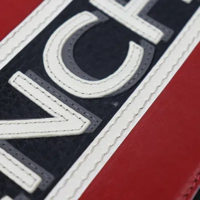 Pre-owned Givenchy Black Red Color White Leather Clutch Bag Handbag Pouch ()