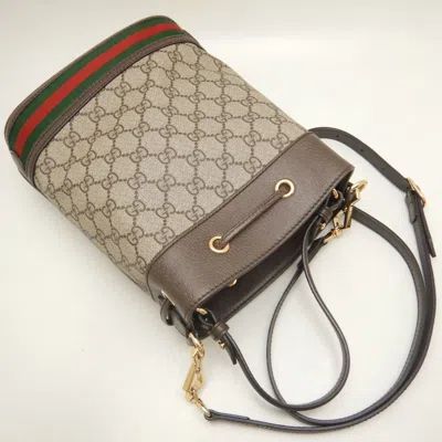 Pre-owned Gucci Beige Brown Gg Supreme Shoulder Bag ()