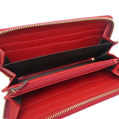Pre-owned Gucci Beige Green Khaki Red Color Gg Supreme Long Bill Wallet (bi-fold) ()