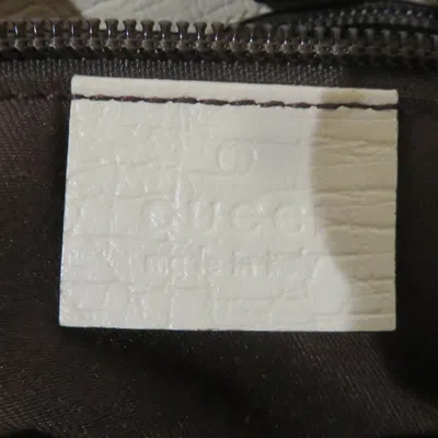 Pre-owned Gucci Beige White Gg Supreme Leather Tote Bag ()