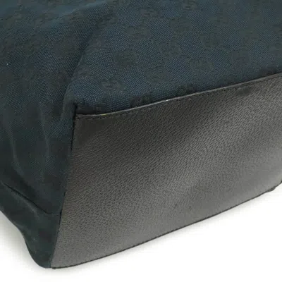 Pre-owned Gucci Black Green Red Color Canvas Leather Shoulder Bag Tote Bag ()