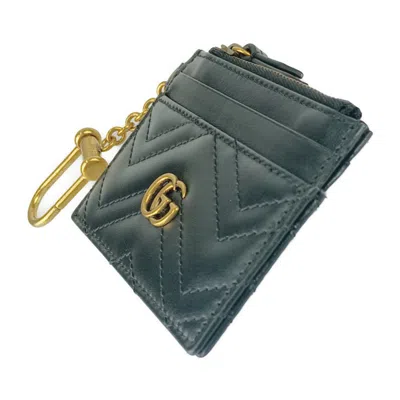 Pre-owned Gucci Black Leather Chain/shoulder Wallet ()