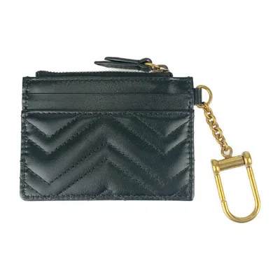 Pre-owned Gucci Black Leather Chain/shoulder Wallet ()