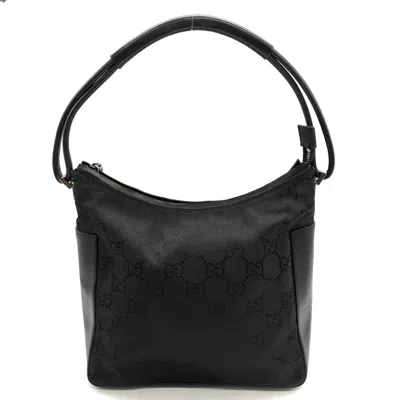 Pre-owned Gucci Black Nylon Leather Shoulder Bag ()