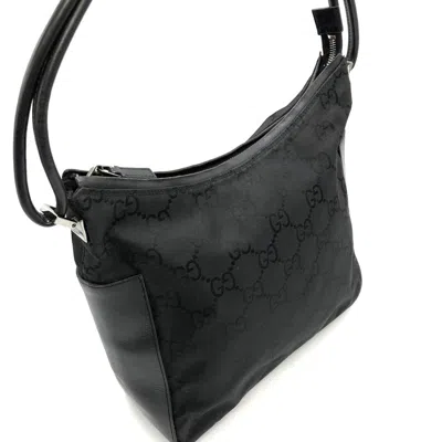 Pre-owned Gucci Black Nylon Leather Shoulder Bag ()