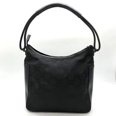 Pre-owned Gucci Black Nylon Leather Shoulder Bag ()