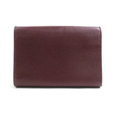 Pre-owned Gucci Bordeaux Leather Chain/shoulder Wallet () In Burgundy