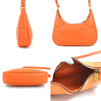 Pre-owned Gucci Gg Marmont Orange Leather Shoulder Bag ()