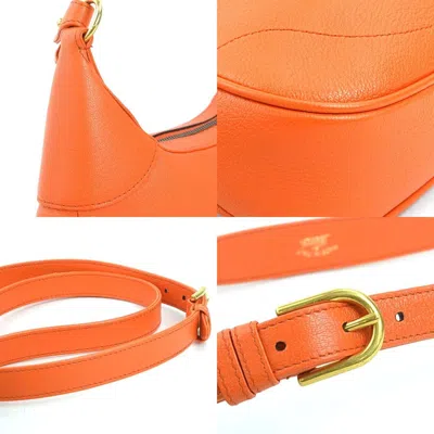 Pre-owned Gucci Gg Marmont Orange Leather Shoulder Bag ()