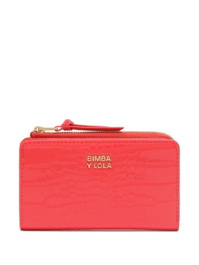 Bimba Y Lola Crocodile-effect Zip-around Wallet In Red