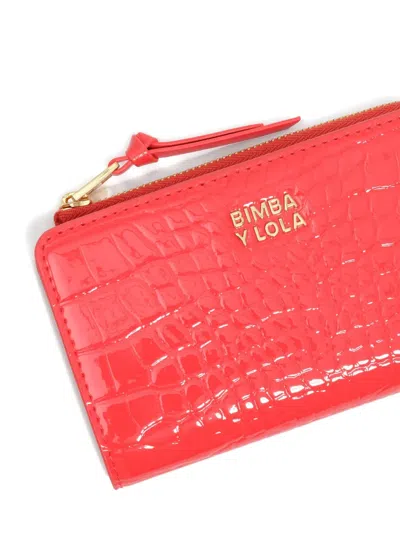 Bimba Y Lola Crocodile-effect Zip-around Wallet In Red
