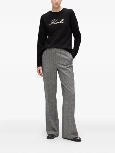 Karl Lagerfeld Sequin-embellished Logo Sweatshirt In Multi