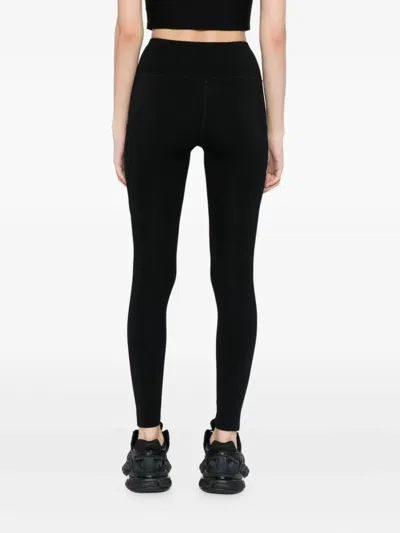 Team Wang Design Omens Black Logo-print Stretch-woven Leggings Xs In Animal Print