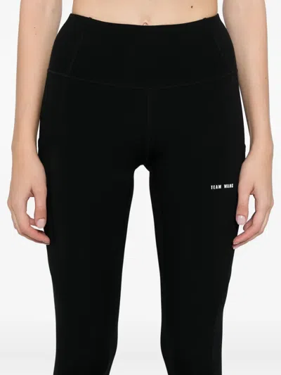 Team Wang Design Omens Black Logo-print Stretch-woven Leggings Xs In Animal Print
